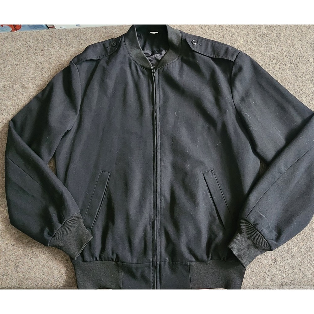 Neptune Garment Co  Vintage Bomber Jacket Mens 42L Black 3M THINSULATE‎ Zip